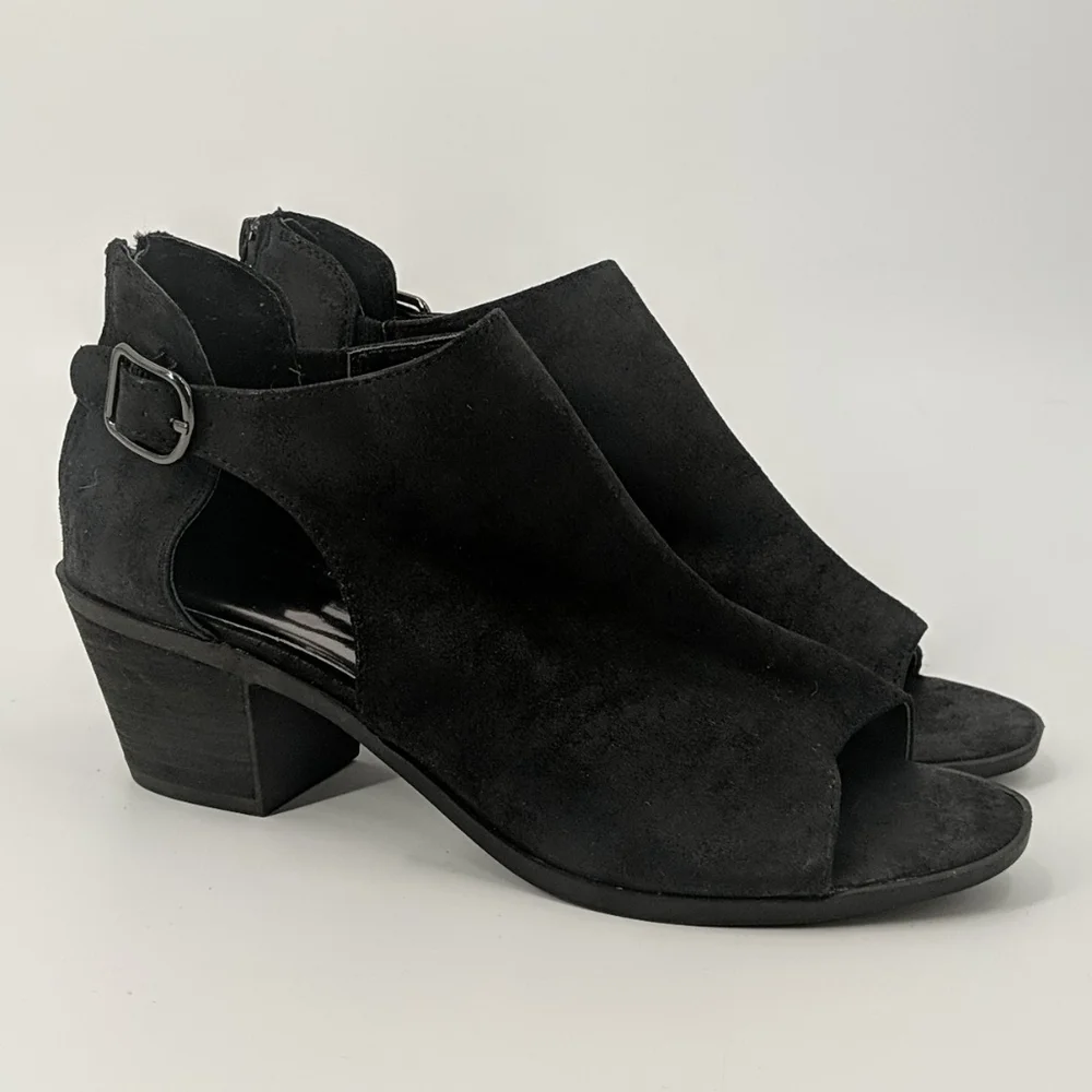 CARLOS Faux Suede Cutout Booties